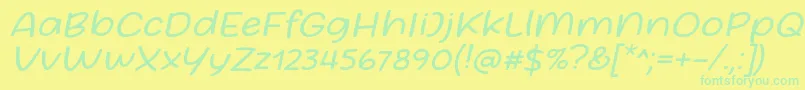 Friday October Twelve Font by Situjuh 7NTypes Italic Font – Green Fonts on Yellow Background