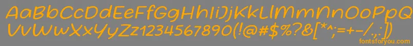 Friday October Twelve Font by Situjuh 7NTypes Italic Font – Orange Fonts on Gray Background