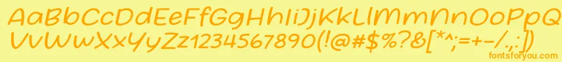 Friday October Twelve Font by Situjuh 7NTypes Italic-fontti – oranssit fontit keltaisella taustalla