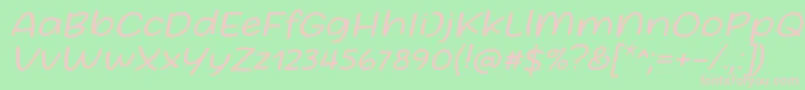 Friday October Twelve Font by Situjuh 7NTypes Italic Font – Pink Fonts on Green Background