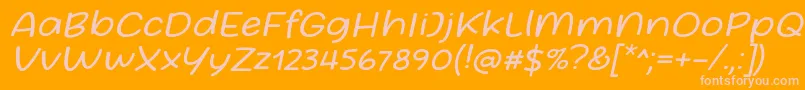 Friday October Twelve Font by Situjuh 7NTypes Italic-Schriftart – Rosa Schriften auf orangefarbenem Hintergrund