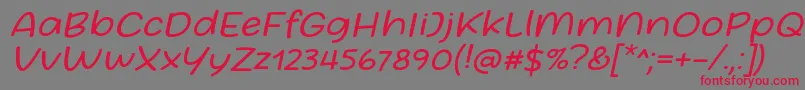 Police Friday October Twelve Font by Situjuh 7NTypes Italic – polices rouges sur fond gris