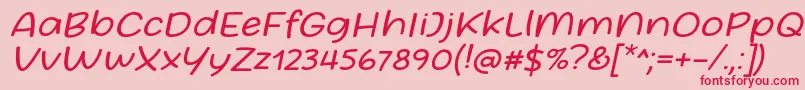 Police Friday October Twelve Font by Situjuh 7NTypes Italic – polices rouges sur fond rose
