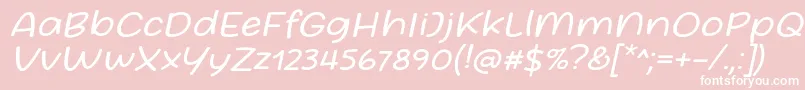 Friday October Twelve Font by Situjuh 7NTypes Italic Font – White Fonts on Pink Background