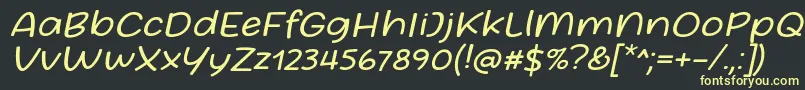 Friday October Twelve Font by Situjuh 7NTypes Italic Font – Yellow Fonts on Black Background