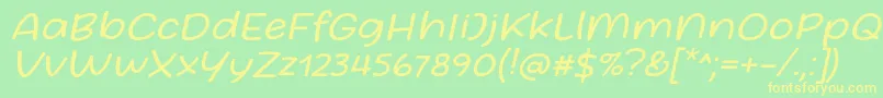 Friday October Twelve Font by Situjuh 7NTypes Italic Font – Yellow Fonts on Green Background
