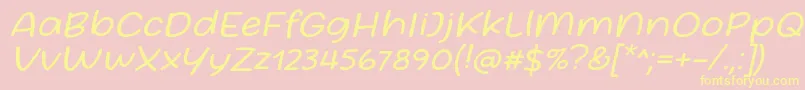 Friday October Twelve Font by Situjuh 7NTypes Italic Font – Yellow Fonts on Pink Background