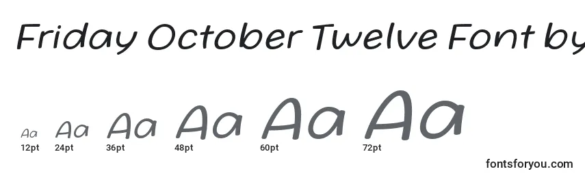 Размеры шрифта Friday October Twelve Font by Situjuh 7NTypes Italic