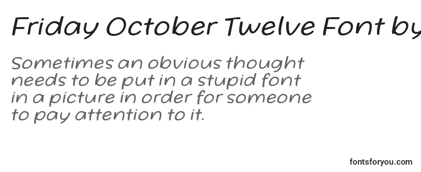 Friday October Twelve Font by Situjuh 7NTypes Italic Font