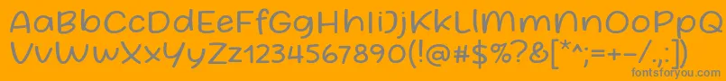 Więcej informacji o czcionce Friday October Twelve Font by Situjuh 7NTypes Regular Czcionka Friday October Twelve Font by Situjuh 7NTypes Regular – szare czcionki na pomarańczowym tle