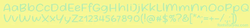 Fonte Friday October Twelve Font by Situjuh 7NTypes Regular – fontes verdes em um fundo amarelo