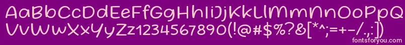 Friday October Twelve Font by Situjuh 7NTypes Regular-fontti – vaaleanpunaiset fontit violetilla taustalla