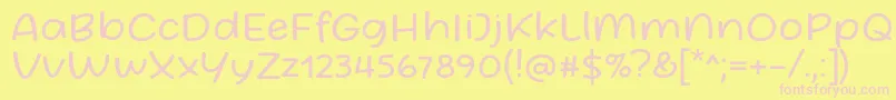 Fonte Friday October Twelve Font by Situjuh 7NTypes Regular – fontes rosa em um fundo amarelo