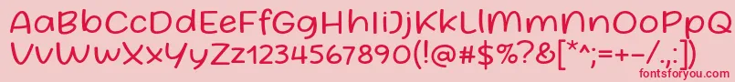 フォントFriday October Twelve Font by Situjuh 7NTypes Regular – ピンクの背景に赤い文字