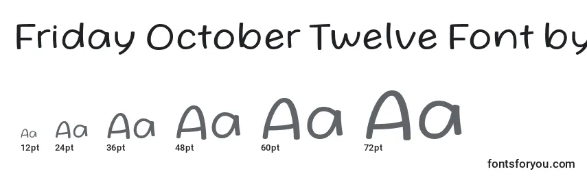 Tamanhos de fonte Friday October Twelve Font by Situjuh 7NTypes Regular