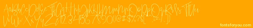 friday Sunday personal Use-Schriftart – Gelbe Schriften auf orangefarbenem Hintergrund