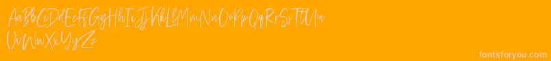 Friday Vibes-Schriftart – Rosa Schriften auf orangefarbenem Hintergrund