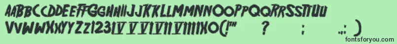 フォントFriday13 Bonus NFI – 緑の背景に黒い文字