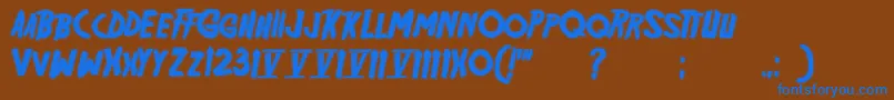 Шрифт Friday13 Bonus NFI – синие шрифты на коричневом фоне