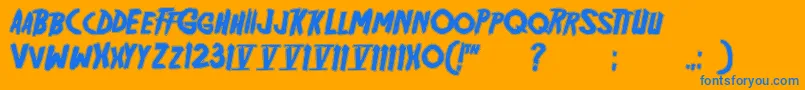 Friday13 Bonus NFI-Schriftart – Blaue Schriften auf orangefarbenem Hintergrund