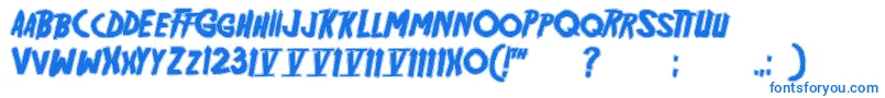 フォントFriday13 Bonus NFI – 白い背景に青い文字
