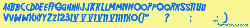 Friday13 Bonus NFI Font – Blue Fonts on Yellow Background