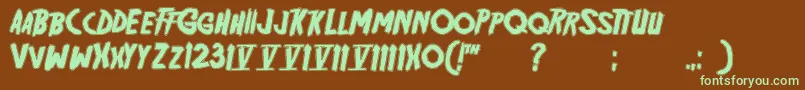 Шрифт Friday13 Bonus NFI – зелёные шрифты на коричневом фоне