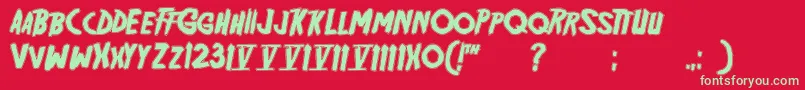 Czcionka Friday13 Bonus NFI – zielone czcionki na czerwonym tle