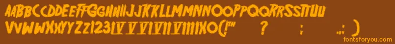Czcionka Friday13 Bonus NFI – pomarańczowe czcionki na brązowym tle