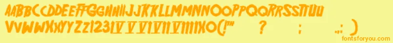 Fonte Friday13 Bonus NFI – fontes laranjas em um fundo amarelo