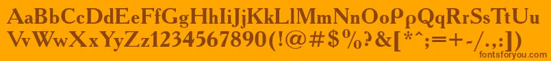 AcademyosttBold Font – Brown Fonts on Orange Background