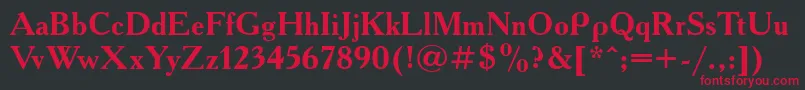 AcademyosttBold Font – Red Fonts on Black Background