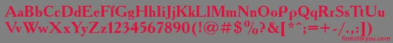 AcademyosttBold Font – Red Fonts on Gray Background