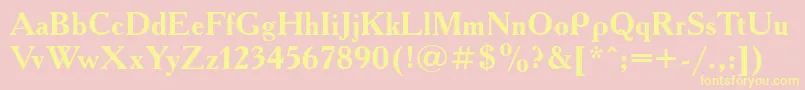 AcademyosttBold Font – Yellow Fonts on Pink Background
