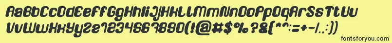 fuente FRIENDLY ROBOT Bold Italic – Fuentes Negras Sobre Fondo Amarillo