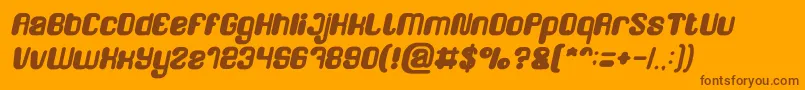 FRIENDLY ROBOT Bold Italic Font – Brown Fonts on Orange Background