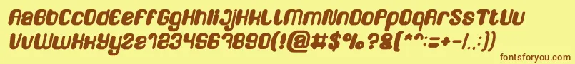 FRIENDLY ROBOT Bold Italic Font – Brown Fonts on Yellow Background