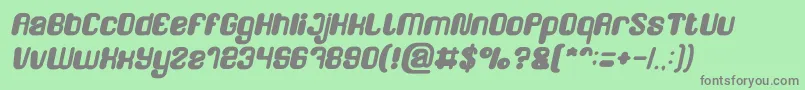 Fonte FRIENDLY ROBOT Bold Italic – fontes cinzas em um fundo verde