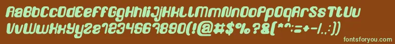 FRIENDLY ROBOT Bold Italic Font – Green Fonts on Brown Background