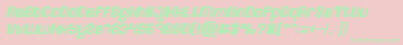 FRIENDLY ROBOT Bold Italic Font – Green Fonts on Pink Background