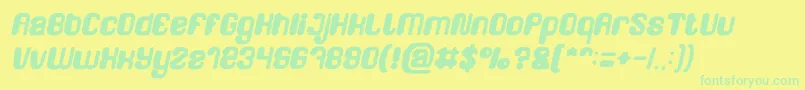 fuente FRIENDLY ROBOT Bold Italic – Fuentes Verdes Sobre Fondo Amarillo