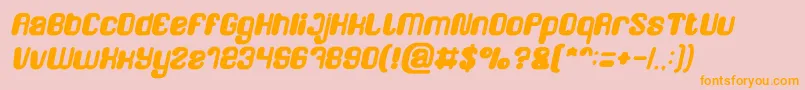 FRIENDLY ROBOT Bold Italic Font – Orange Fonts on Pink Background