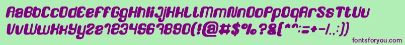 FRIENDLY ROBOT Bold Italic Font – Purple Fonts on Green Background