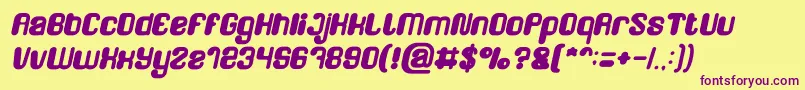 FRIENDLY ROBOT Bold Italic Font – Purple Fonts on Yellow Background