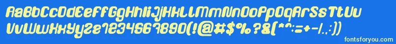 FRIENDLY ROBOT Bold Italic Font – Yellow Fonts on Blue Background