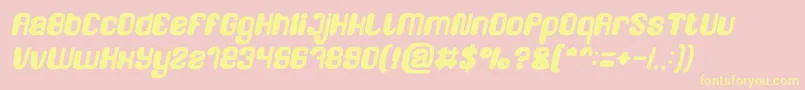 FRIENDLY ROBOT Bold Italic Font – Yellow Fonts on Pink Background