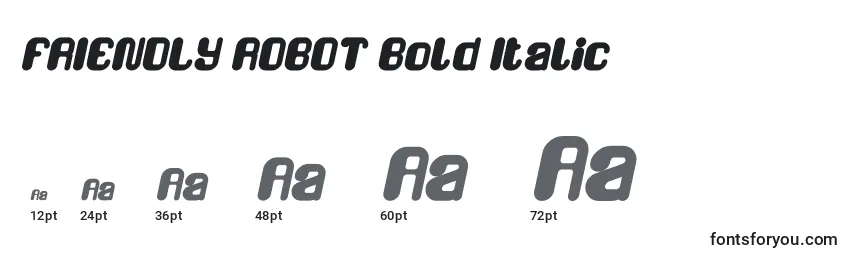 Tamanhos de fonte FRIENDLY ROBOT Bold Italic