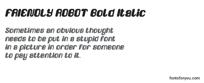 フォントFRIENDLY ROBOT Bold Italic