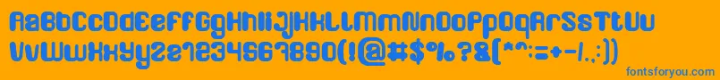 FRIENDLY ROBOT Bold Font – Blue Fonts on Orange Background