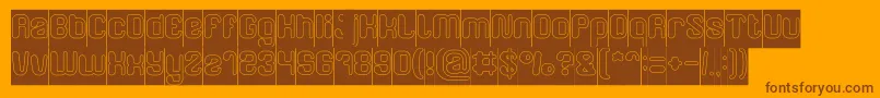 FRIENDLY ROBOT Hollow Inverse Font – Brown Fonts on Orange Background